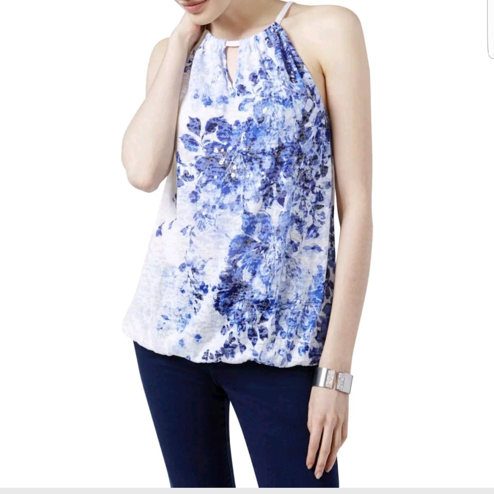 Sequined halter top